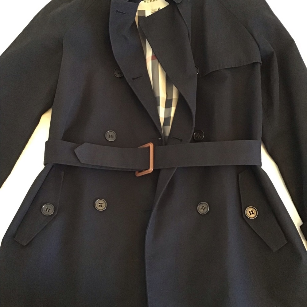 Burberry Black Girls Trench Coat with Belt